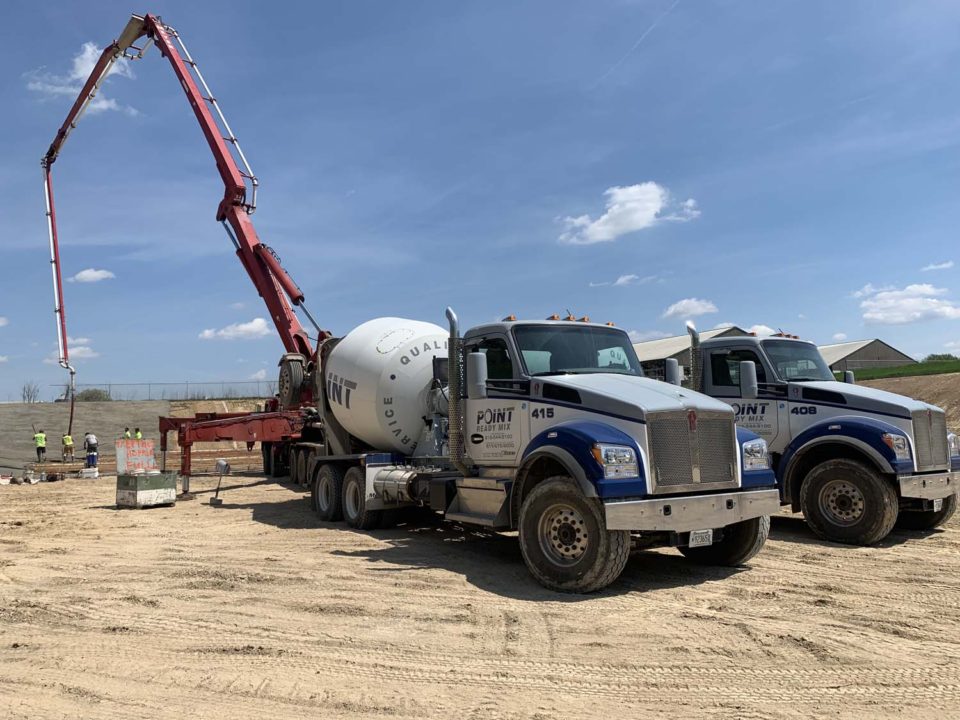 commercial concrete services - point ready mix trucks